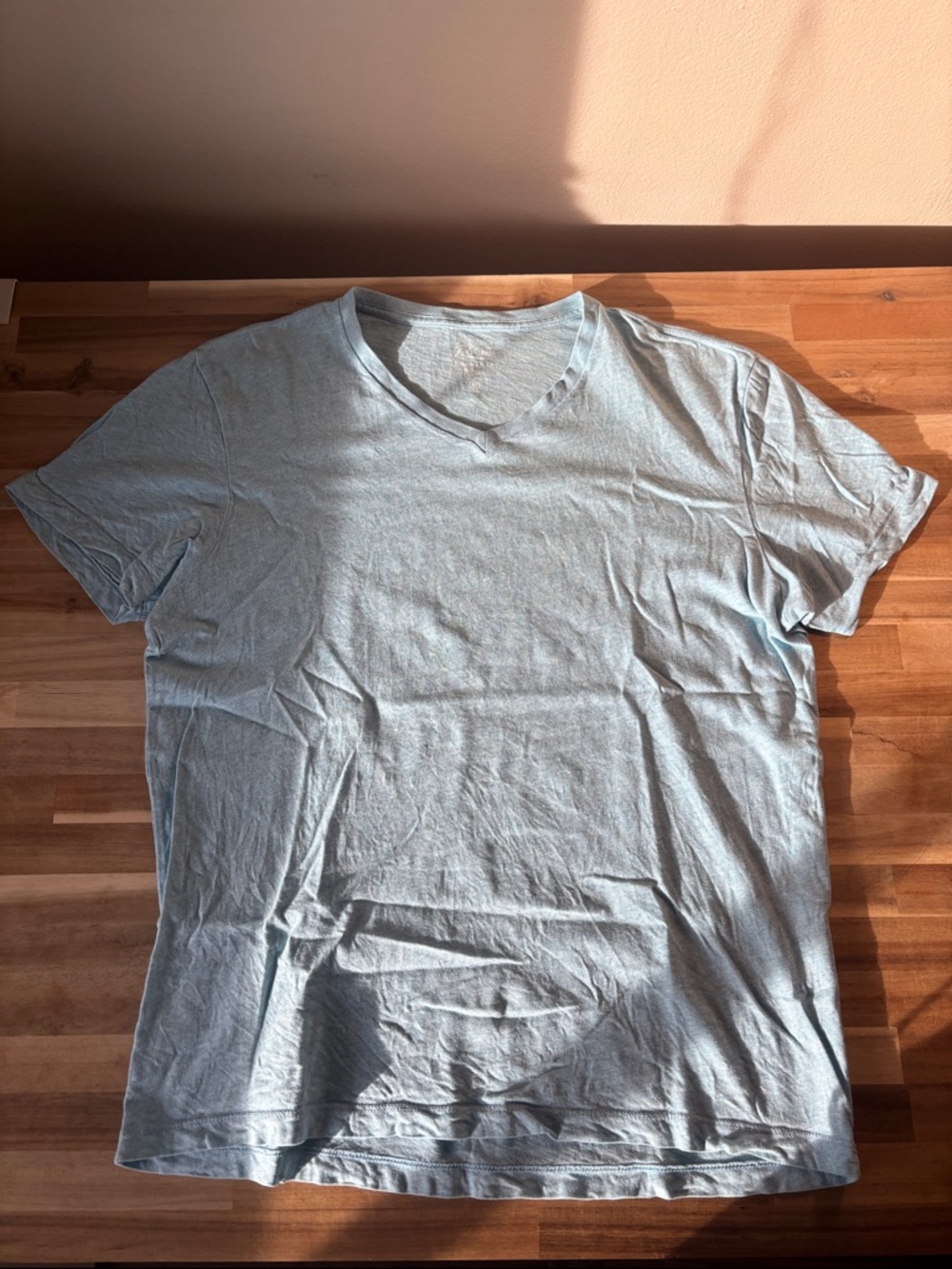 J. Crew Men's Pale Blue V-Neck Tee